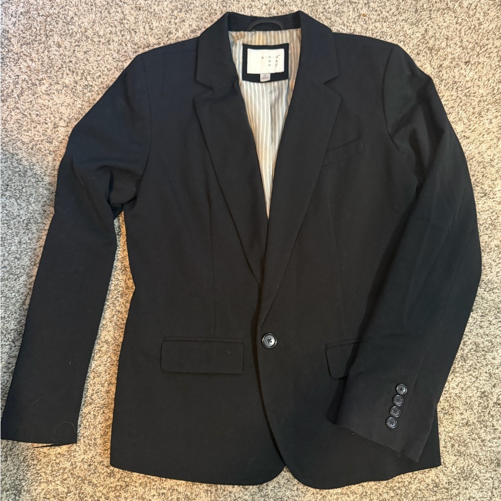 a new day Black Single-Button Women's Blazer Size 12